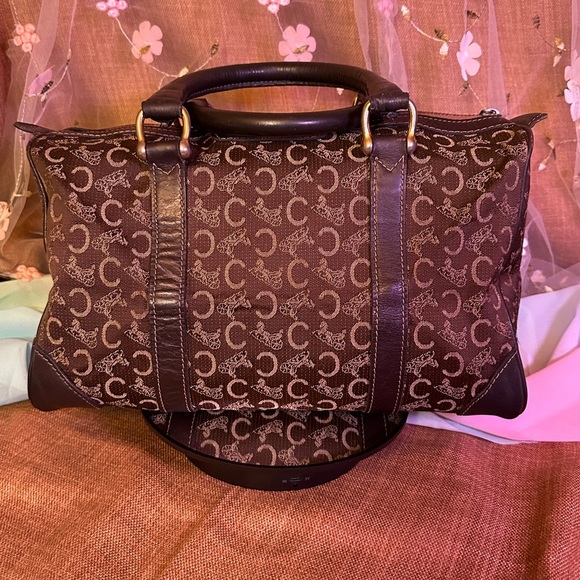 CELINE C Macadam Vintage Canvas/Leather Brown - Picture 13 of 14